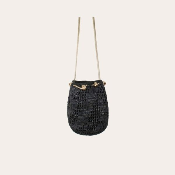 Gas Bijoux Soul Raffia Bag Black